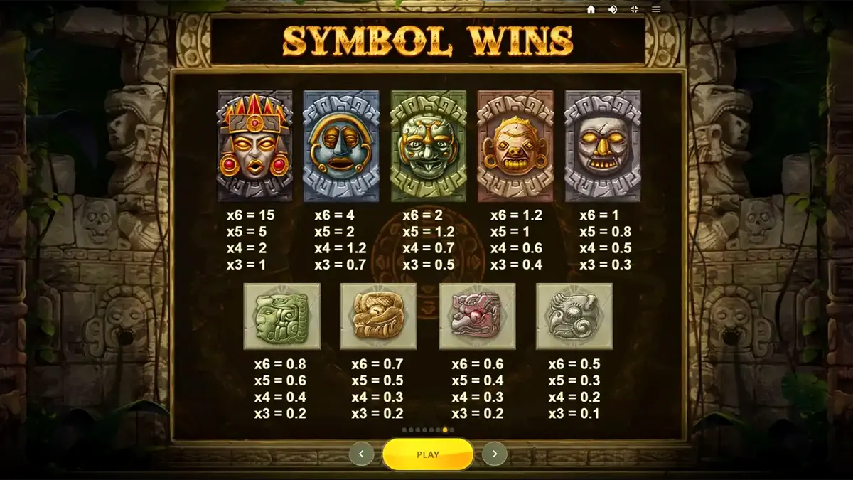 Gonzo’s Quest Megaways slot machine screen showing Mayan ruins and cascading symbols.